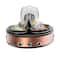 MegaChef Brushed Copper & Black Round Triple 1.5qt. Slow Cooker & Buffet Server Finish With 3 Ceramic Cooking Pots & Removable Lid Rests